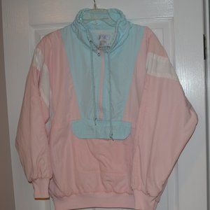 Vintage 80's Pale Pink Pullover w/Blue Accents